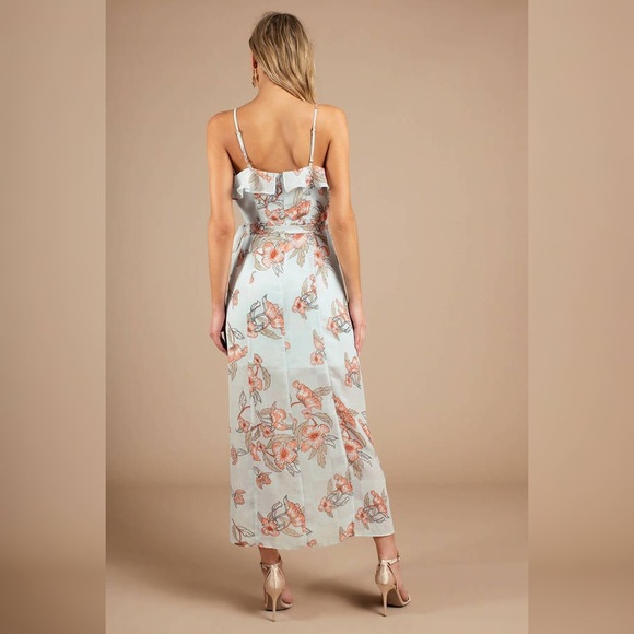 J.O.A. Tina Floral Print Maxi Dress Mint Size Extra Small NWT - Picture 3 of 3